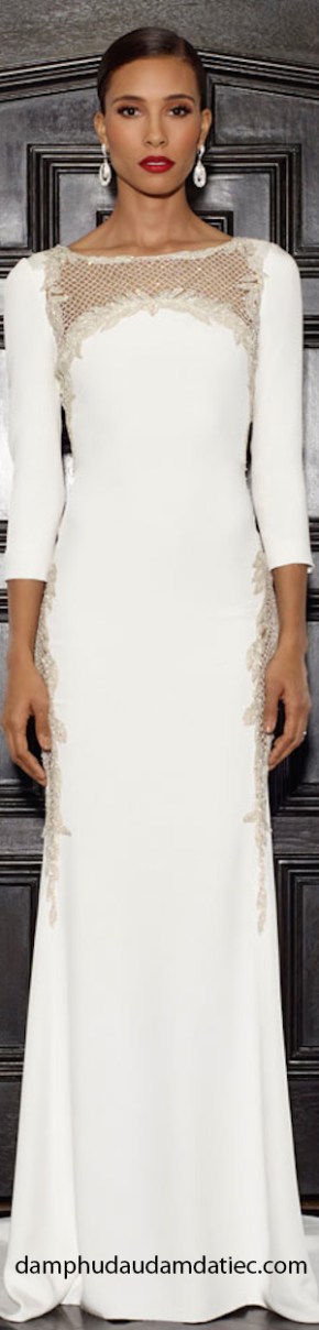 dam da tiec dai mau trang cut out gợi cảm