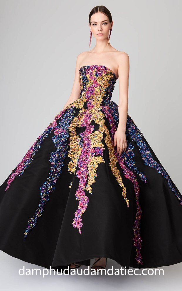 ao cuoi meera meera bridal dam da hoi Oscar TENDRILS EMBROIDERED SILK-FAILLE GOWN 15999 cong chua may ao cuoi meera meera fashion concept