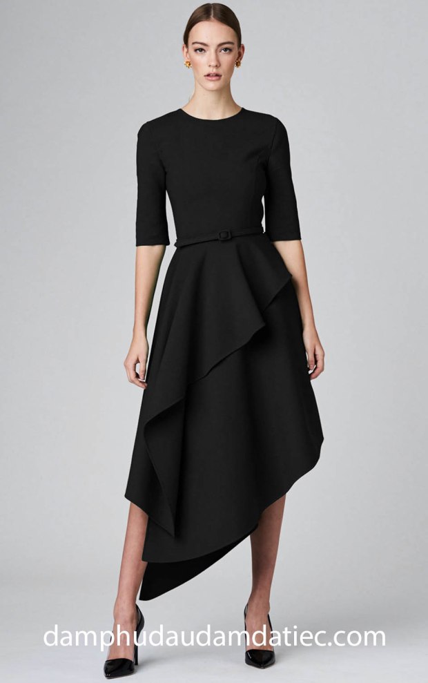 ao cuoi meera meera bridal dam da tiec Oscar DRAPED STRETCH-WOOL DRESS 2390 may ao cuoi sai gon