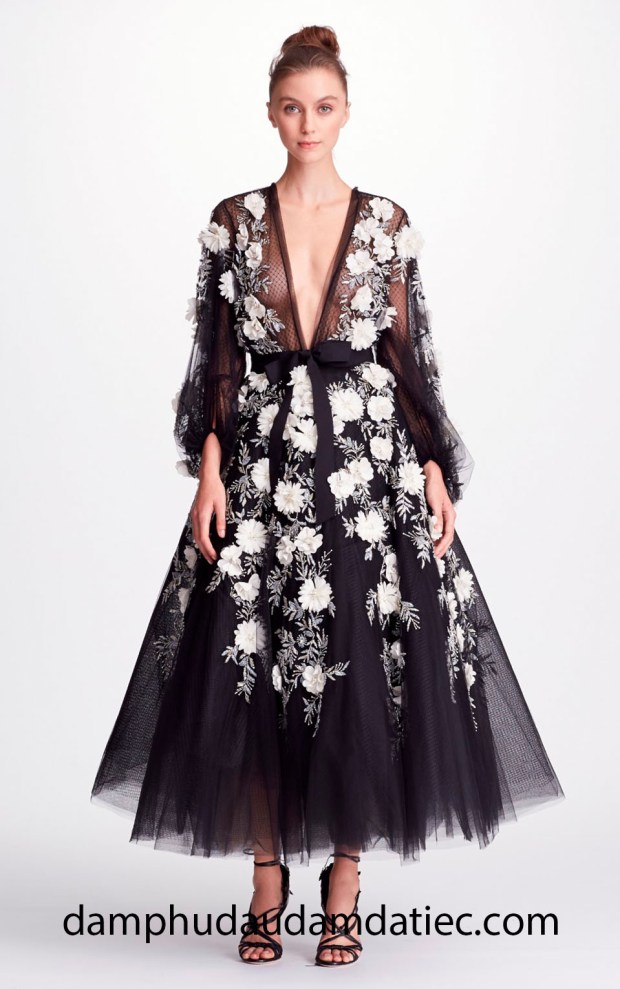 ao cuoi nuoc ngoai may dam da hoi tp hcm Marchesa SS18 Evening M21905 may dam cuoi meera meera