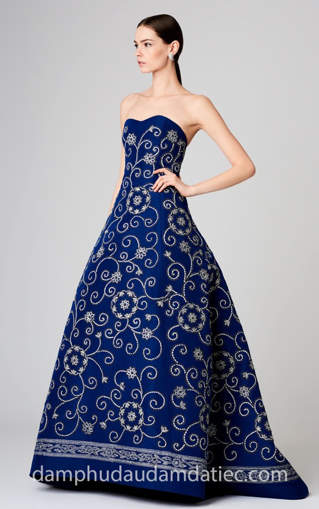 dam da tiec Oscar EMBROIDERED SILK-FAILLE GOWN 10990 may dam da tiec dep sai gon meera meera fashion concept