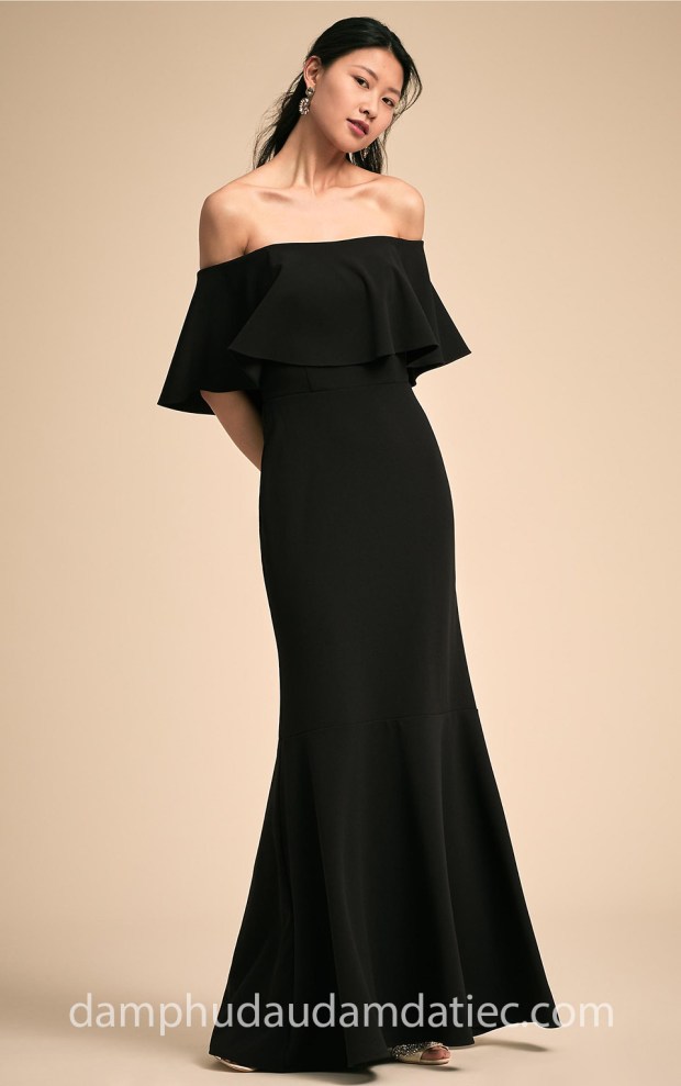 đầm phụ dâu đuôi cá trễ vai BHLDN 2018 địa chỉ may đầm phụ dâu đẹp Sài Gòn áo cưới Meera Meera