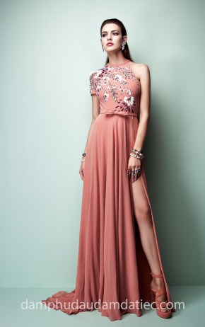 Địa chỉ may đầm dạ tiệc đẹp TP HCM đầm dạ hội xẻ tà Georges Hobeika 2018 xưởng may áo cưới cao cấp Meera Meera Fashion Concept