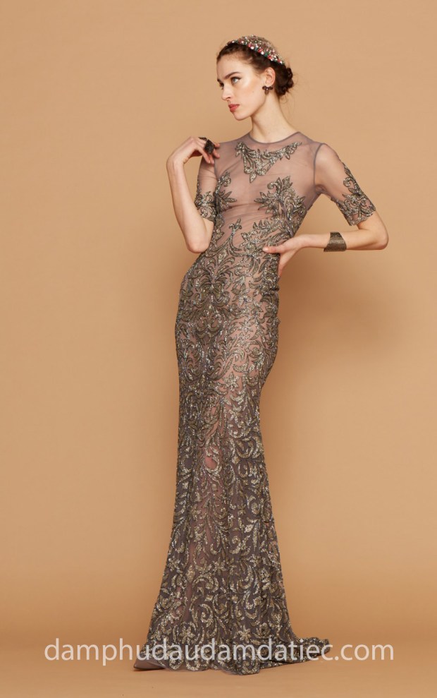 may đầm dạ tiệc đẹp Sài Gòn đầm đuôi cá xuyên thấu Georges Hobeika 2018 địa chỉ may đầm dạ hội đẹp tp hcm xưởng áo cưới Meera Meera Fashion Concept