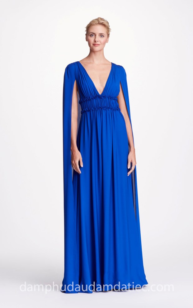 may đầm dạ tiệc đẹp tp hcm đầm cape hy lạp Marchesa_SS18_Notte 004 xưởng may áo cưới cao cấp meera meera fashion concept