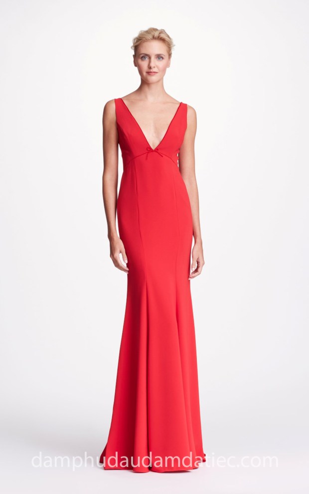 may đầm dạ tiệc đẹp tp hcm đầm đuôi cá xẻ ngực Marchesa Notte 2018 địa chỉ may đầm dạ hội đẹp sài gòn xưởng váy cưới meera meera fashion concept