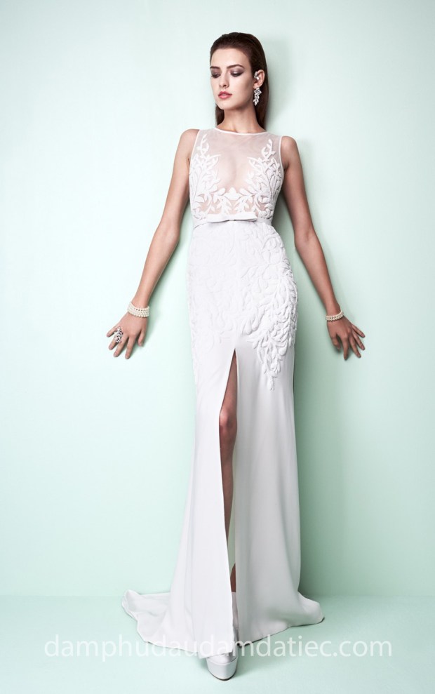 đầm dạ tiệc đẹp 2018 đầm xẻ tà GEORGES-HOBEIKA-RTW Look18 may đầm dạ tiệc đẹp tp hcm xưởng may áo cưới cao cấp meera meera fashion concept
