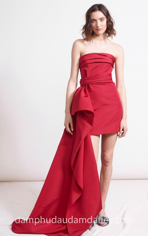 may đầm dạ tiệc đẹp tp hcm Reem Acra PreF18 look-24 xưởng may áo cưới meera meera fashion concept