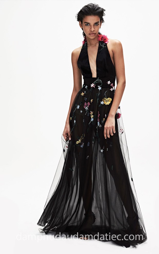 may đầm dạ tiệc đính hoa monique-lhuillier xưởng may đầm dạ hội tp hcm áo cưới meera meera fashion concept