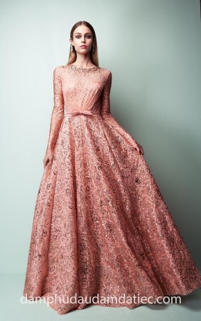 may đầm dạ tiệc đẹp tp hcm đầm tay dài ren sequin GEORGES-HOBEIKA may đầm dạ hội sài gòn áo cưới meera meera bridal