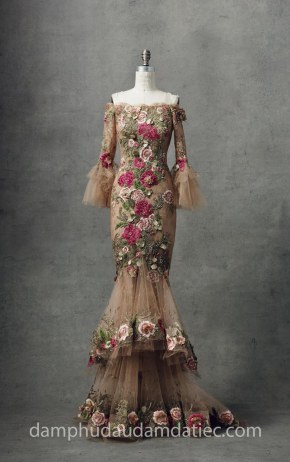 đầm dạ hội đẹp 2018 váy đuôi cá MARCHESA Fall 2018-Look 11 may đầm dạ tiệc đẹp sài gòn áo cưới meera meera bridal