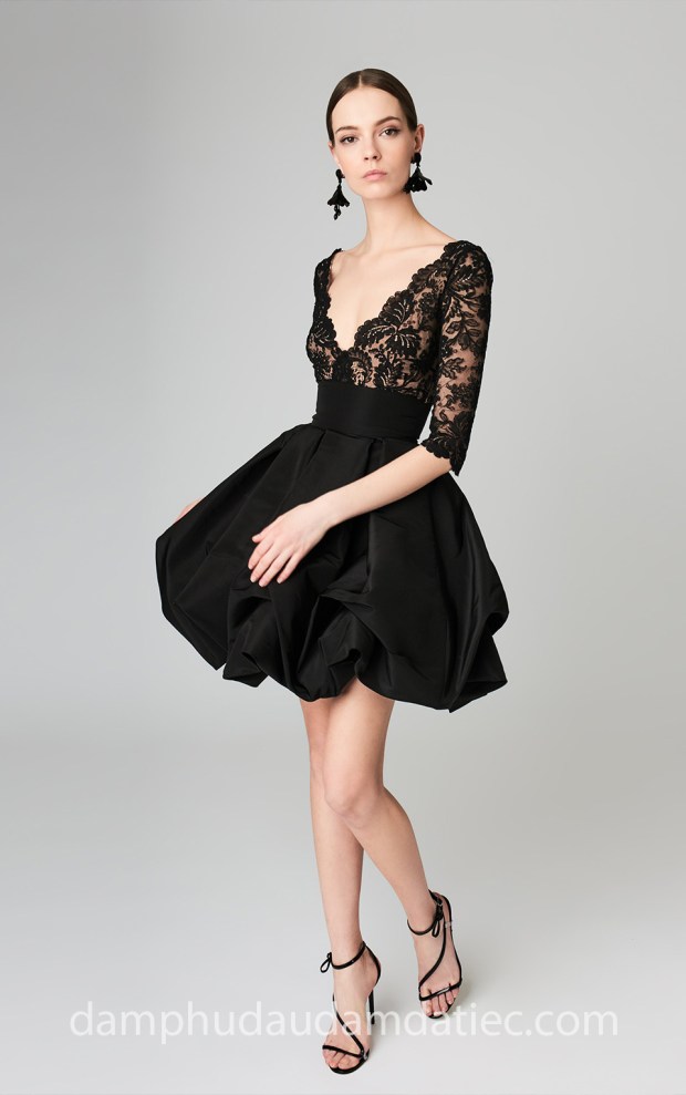 may đầm dạ tiệc đẹp tp hcm sài gòn áo cưới meera meera bridal đầm ngắn Oscar CORDED DRESS 4490