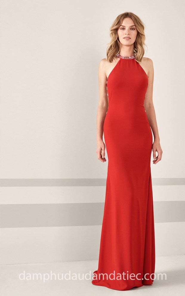 may đầm dạ tiệc dạ hội đẹp tp hcm sài gòn meera meera fashion concept váy cổ yếm Pronovias Cocktail 2018 Jeane