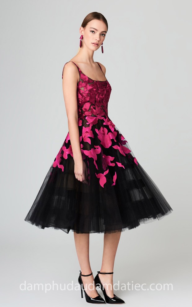 xưởng may đầm dạ hội dạ tiệc đẹp tp hcm áo cưới meera meera fashion concept váy công chúa tea length Oscar EMBROIDERED DRESS 6490