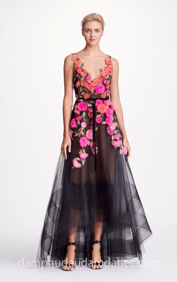 xưởng may đầm dạ tiệc đẹp tp hcm sài gòn áo cưới meera meera váy dạ hội Marchesa_SS18_Notte