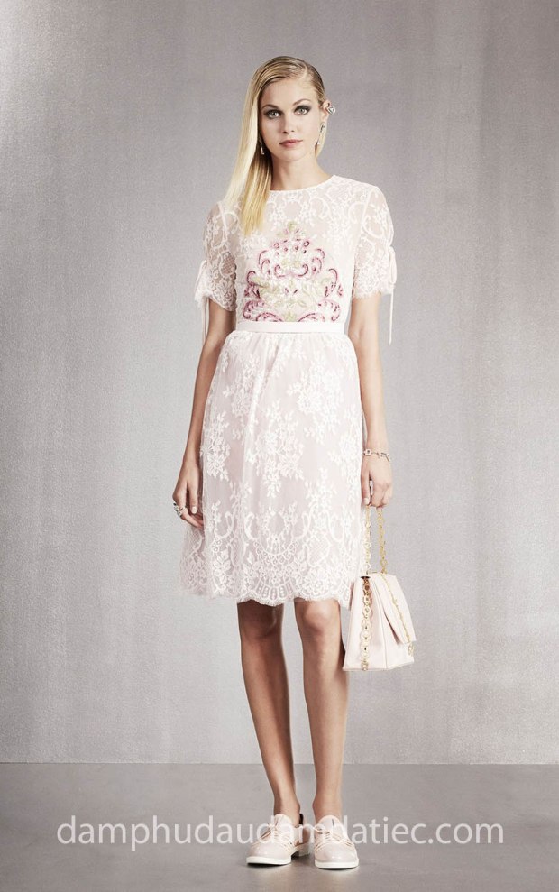 xưởng may đầm dạ tiệc đẹp tp hcm sài gòn meera meera bridal váy thêu ren ngắn GEORGES-HOBEIKA-RTW-SS-18
