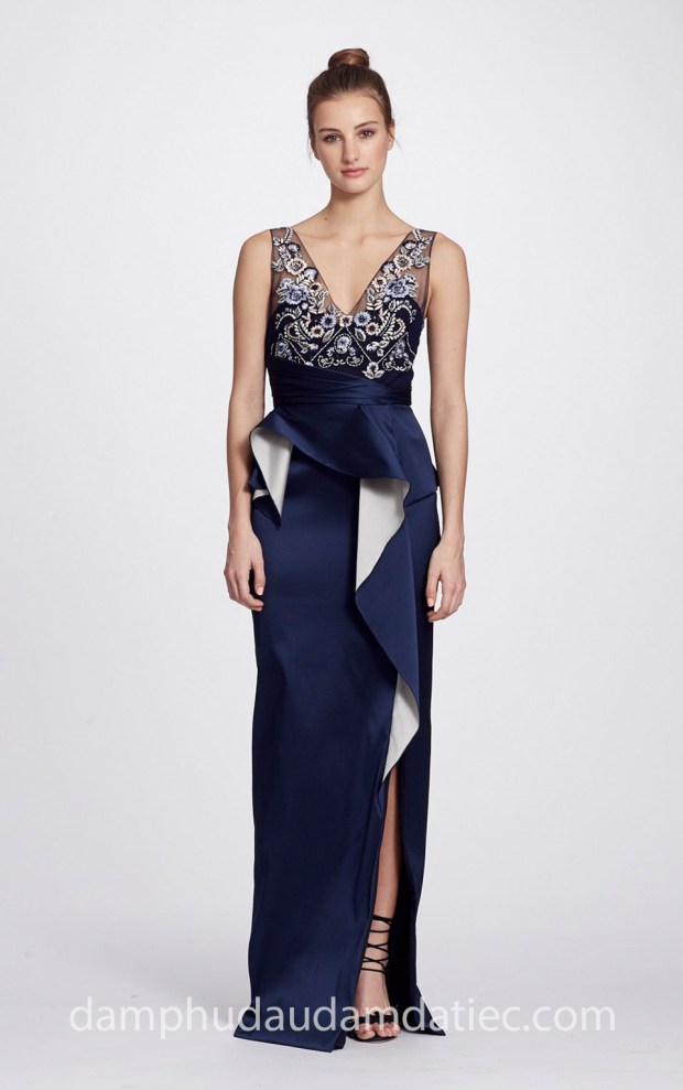 đầm dạ hội đẹp Marchesa Notte Fall 2018 _NAVY may đầm dạ tiệc đẹp tp hcm sài gòn meera meera bridal