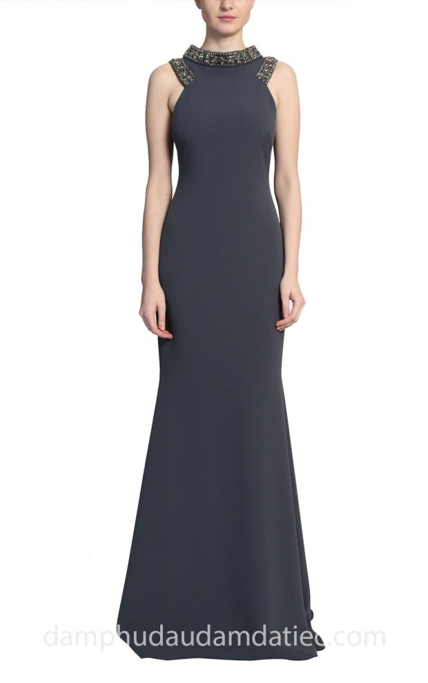 đầm dạ tiệc cổ yếm đẹp Badgley Mischka Racer xưởng may đầm dạ tiệc dạ hội đẹp sài gòn meera meera fashion concept