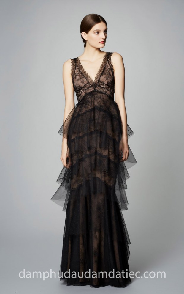 đầm dạ tiệc đẹp xếp tầng Marchesa Notte Pre Fall LOOK-21-1 may đầm dạ hội đẹp tp hcm meera meera fashion concept