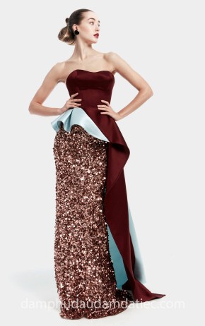 may đầm dạ tiệc đẹp tp hcm sài gòn áo cưới meera meera đầm cúp ngực sequin ELIZABETH KENNEDY F17_LOOK4