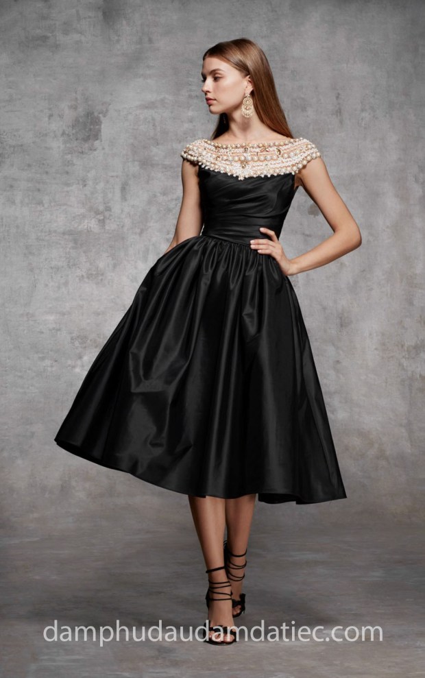 may đầm dạ tiệc đẹp tp hcm sài gòn áo cưới meera meera đầm dạ hội ngắn MARCHESA-PF18-LOOK3