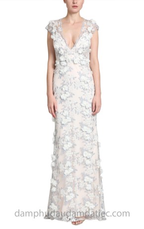 may đầm dạ tiệc đẹp tp hcm sài gòn áo cưới meera meera đầm đuôi cá Badgley Mischka Lace V