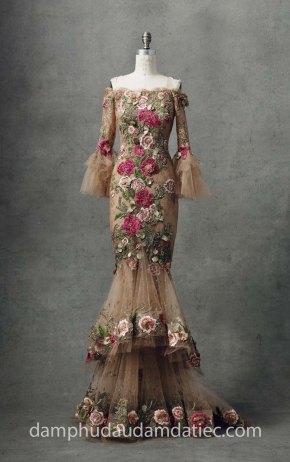 xưởng may đầm dạ hội đẹp tp hcm sài gòn meera meera fashion concept đầm đuôi cá MARCHESA Fall 2018-Look 11