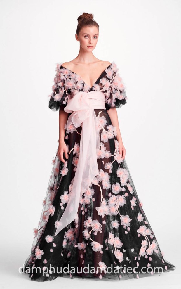 dam da hoi dep Marchesa SS18 Evening M21828 ao cuoi meera meera