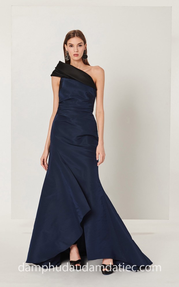 may dam da tiec dep tp hcm sai gon ao cuoi meera meera Oscar de la Renta 2018 Navy Black
