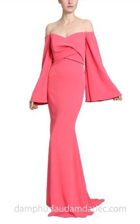 +xuong may dam da tiec dep sai gon tp hcm ao cuoi meera meera bridal dam tre vai Badgley Mischka Flare Sleeve