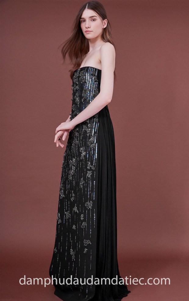 may dam da tiec tp hcm meera meera fashion concept 2019 J.Mendel PreFall 2018 Black Pleated