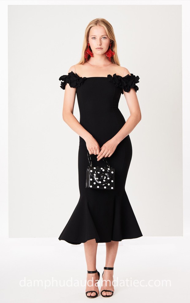 dam da tiec cocktail cho me co dau may dam da tiec dep Sai Gon Meera Meera Bridal Oscar de la Renta 18 Floral Embroid