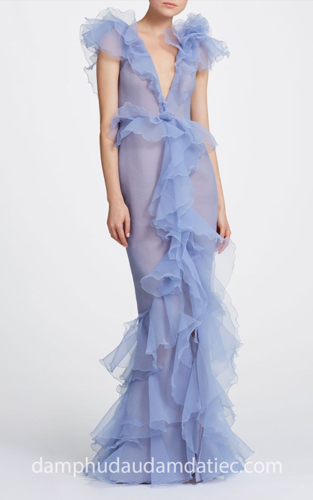 dam da tiec xep beo la mat Marchesa 2019 