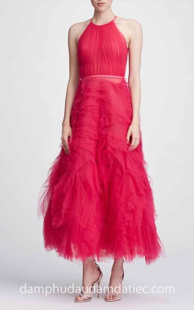 dam da tiec tea length xep tang may dam da tiec dep Tp HCM Meera Meera Bridal Marchesa Notte NN28805-BERRY