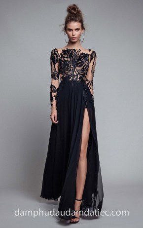 dam da tiec den xe ta sexy Berta evening dress may ao cuoi dam da tiec dep TP HCM