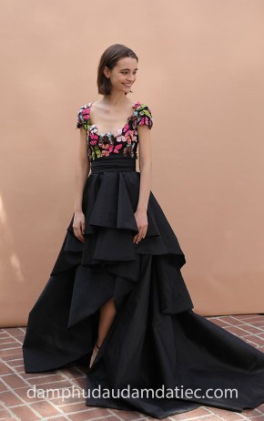 dam da tiec cong chua mullet Monique Lhuillier Fall 2019 07