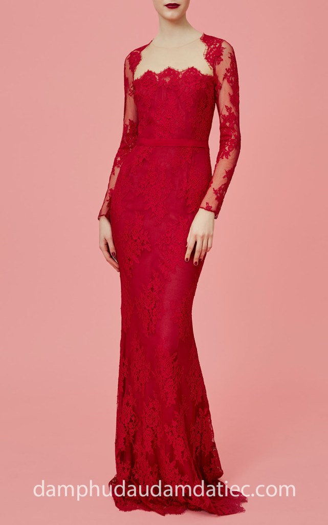 Đầm dạ tiệc đuôi cá ren tay dài NN6985