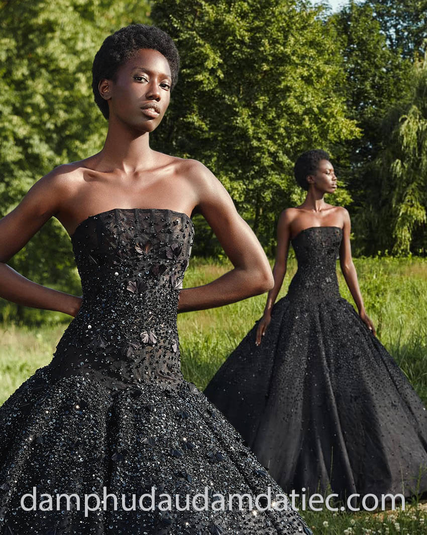 bespoke drop waist winter ball gown