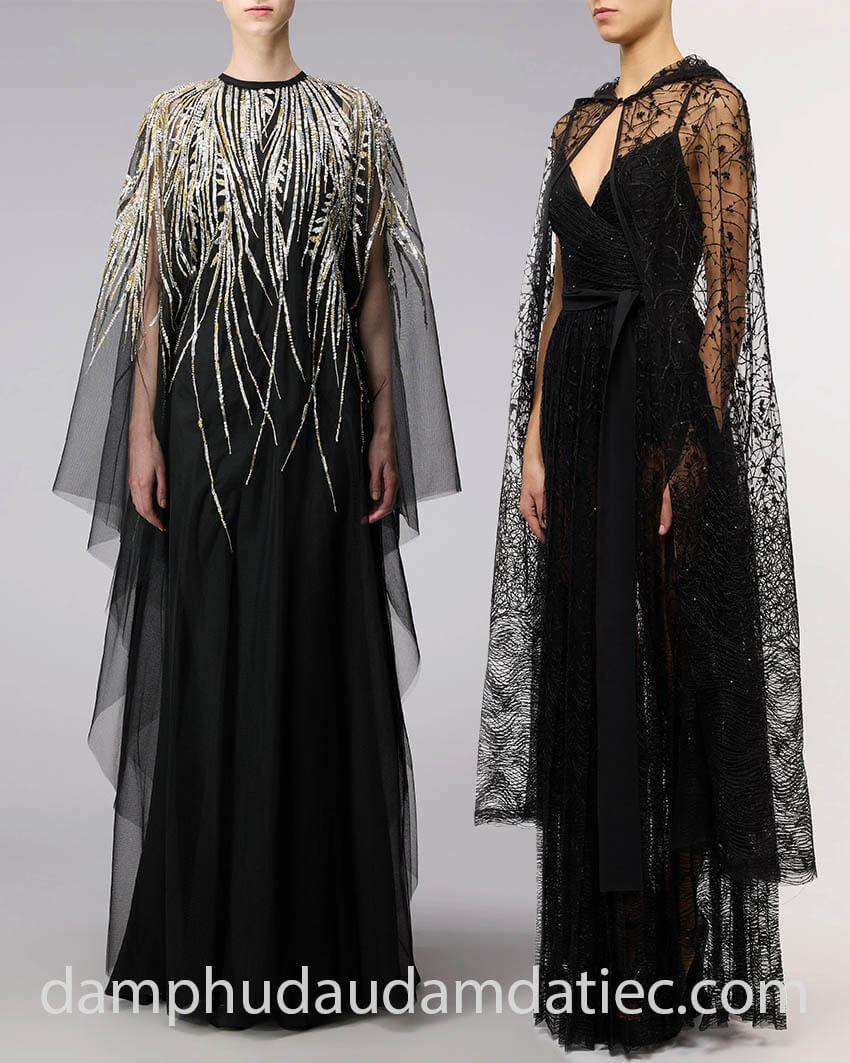 detachable cape and winter kaftan gowns