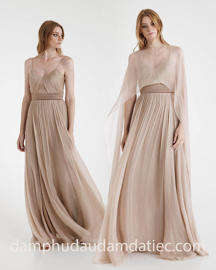 airy sheer cape dress