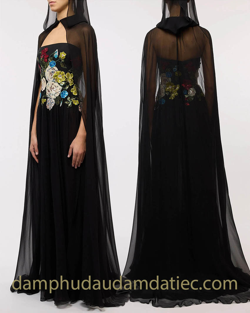 áo choàng dạ hội có mũ trùm đầu